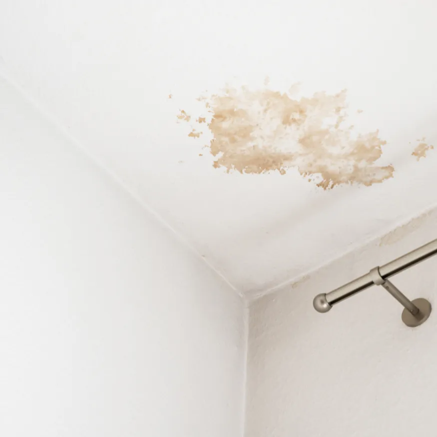 Humidité causée par une fuite de toiture